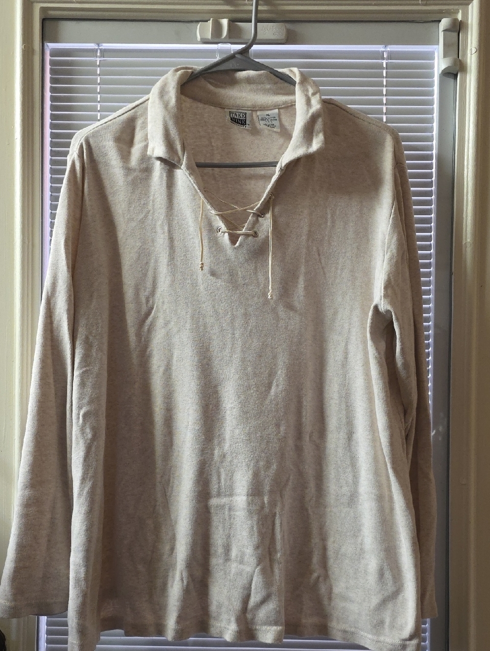 Neutral Cream Lace-Up Hoodie Top by Vans